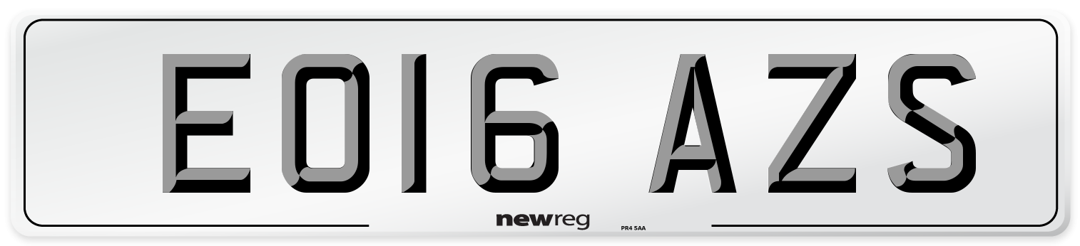 EO16 AZS Number Plate from New Reg